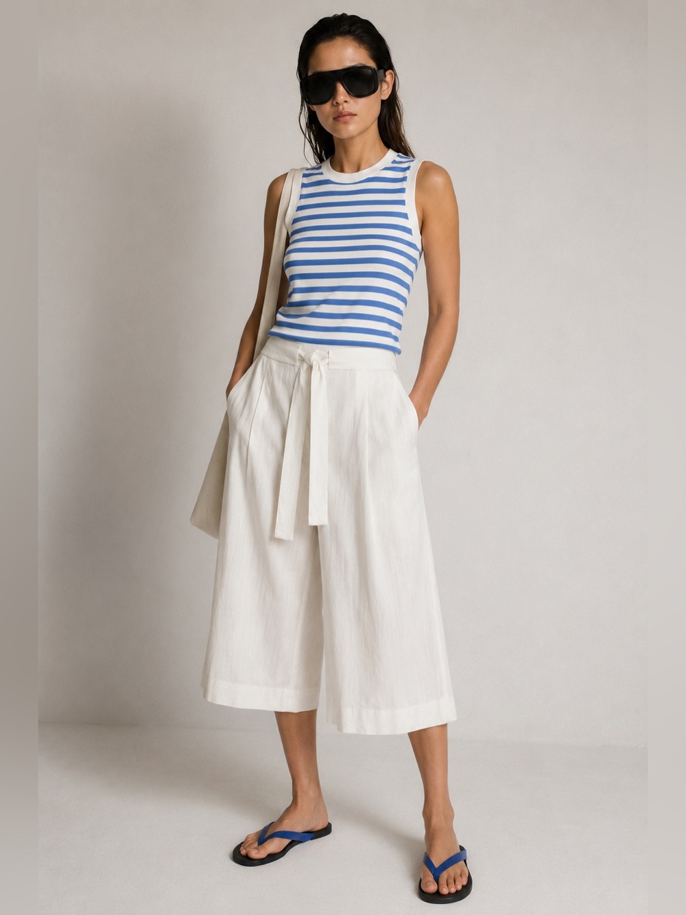 Zara ZW Collection NWT White Long Bermuda Shorts High Waist Minimalist